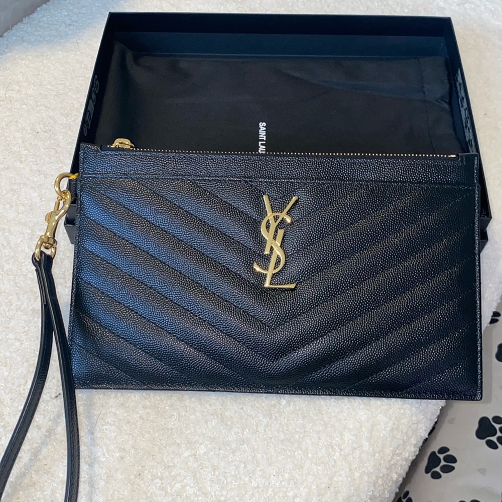 Like new Large YSL zip pouch